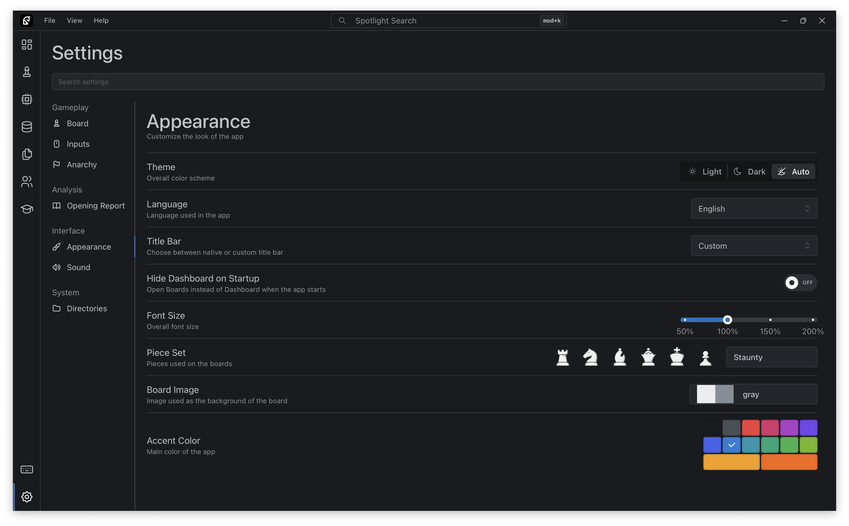 Application Settings